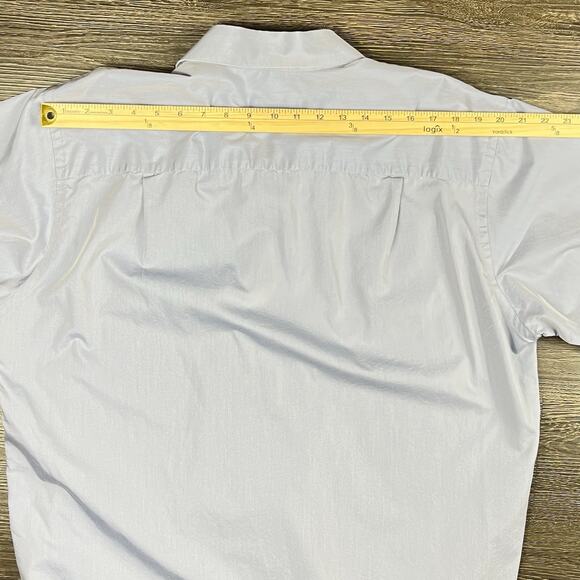 Etienne Aigner Mens Size 17 33/32 XL Button Up Shirt Iridescent Blue Long Sleeve - Picture 5 of 10